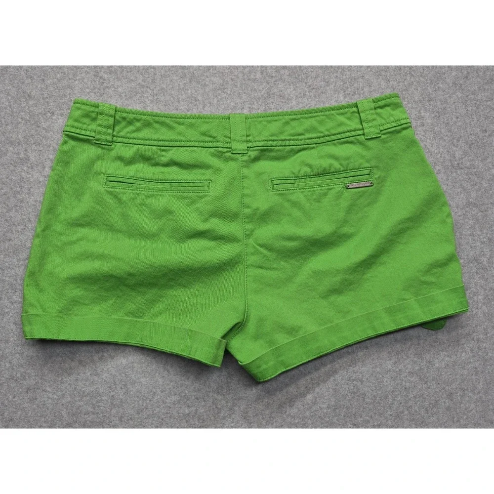 New York & Company Shorts Womens 8 Green Flat Front Stretch Cotton Preppy Summer